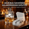 4'lü Çelik Metal Kaplama Viski Taşı Soğutma Buz Küpü