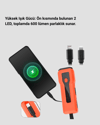 5000 mAh Bataryalı Bisiklet Farı COB Çakar Çok Fonksiyonlu