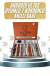 7 Kordonlu Akıllı Saat Plastik Kordon Hasır Kordon Çelik Kordon