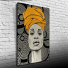 Afrika Yerli Kadın Görseli gri ve siyah Tonlarda Kanvas Tablo 50 x 70