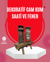 Ahşap Gövdeli Deniz Feneri Formlu Kum Saati – 15x20 cm Masa Dekoru