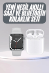 Akıllı Saat Kulaklık Hediyeli Uyku ve Sağlık Takibi Yapabilen Uzun Ömürlü