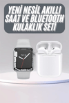 Akıllı Saat Kulaklık Hediyeli Uyku ve Sağlık Takibi Yapabilen Uzun Ömürlü
