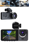 Araç İçi Dikiz Kamerası Sürüş Kaydedici 3 Lensli DVR Kamera