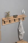 Askılık Duvar Elbise Askılığı Portmanto 80 Cm Ceviz Düz