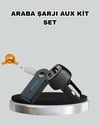 AUX Bluetooth Adaptör ve 38W Hızlı Araç Şarj Cihazı Seti