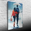 Aynı Şemsiye Altında Sevgililer Yağlıboya Kanvas Tablo 50 x 70