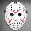 Beyaz Kırmızı Çizgili Tam Yüz Hokey Maskesi