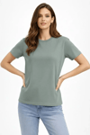 Bisiklet Yaka Tişört Regular Kalıp Basic Pamuklu Günlük Kullanım T-shirt - Mint Yeşili