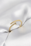 Çivi Model Zirkon Taşlı Gold Renk Kadın Yüzük