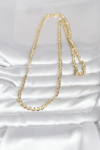 CM 14K Gold Renk Yassı Oval Zincirli Model 60 cm Kadın Kolye