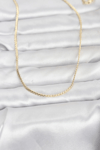 CM 14K Gold Renk Yassı Zincir Model 60 cm Kadın Kolye