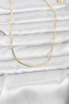 CM 14K Gold Renk Yassı Zincir Model 60 cm Kadın Kolye