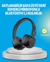 Deep Bass Destekli Kablosuz Katlanabilir Kulak Üstü Kulaklık
