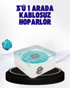 Dekoratif Gece Işıklı Bluetooth Hoparlör – Zaman ve Pil Ekranlı