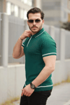 Erkek Fermuarlı Yakalı Kısa Kollu T-shirt
