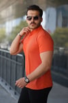 Erkek Hakim Yaka Dokuma Pamuklu Kumaş Kısa Kollu Tişört