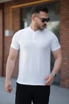 Erkek Hakim Yakalı Kısa Kollu Pamuklu T-shirt