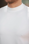 Erkek Ince çizgi Dokulu Kısa Kollu T-shirt