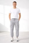 Erkek Jogger Eşofman Altı Regular Fit , Kargo Cepli, Lastikli Paça, Günlük Spor Pantolon - Gri