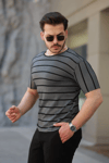 Erkek Petek Desenli Kısa Kollu T-shirt
