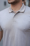 Erkek Yakalı Kagi Kumaş Kısa Kollu T-shirt