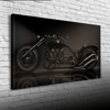Futuristik Siyah Chopper Motosiklet Kanvas Tablo 60 x 120