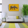 Gergedan , Arka Fon Turuncu Kanvas Tablo 50 x 70