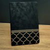 Gold İşlemeli Siyah Deri Defter
