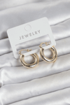 Gold Renk Pirinç Halka 20 mm Kadın Küpe