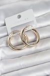 Gold Renk Pirinç Halka 30 mm Kadın Küpe