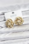 Gold Renk Pirinç Keskin Sarmal Model Kadın Küpe