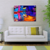 İskeledeki Balıkçı Kayıkları Yağlıboya Kanvas Tablo 50 x 70
