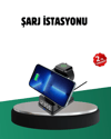 Kablosuz Şarjlı Dijital Masa Saati – 3 Parlaklık Seviyeli LED, Hızlı Şarj, Apple Uyumlu