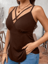 Kadın önden çapraz Askılı Uzun Vıskon Bluz