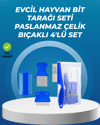Kedi, Köpek ve Küçük Hayvanlar İçin 4 Parça Ergonomik Tarak Takımı