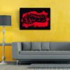 Kırmızı ve Siyah Tonlarda Ayakkabı İzi Kanvas Tablo 50 x 70