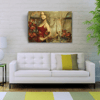 Kırmızılı Kadın Yağlıboya Kanvas Tablo 50 x 70