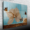 Kuru Yapraklar ve Kelebek Kanvas Tablo 50 x 70