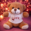 Love Baskılı Tişörtlü Kahverengi Peluş Ayıcık