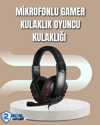Mikrofonlu Oyun Kulaklığı – Mavi Işıklı, Uzun Süre Konforlu Kullanım