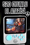 Mini Atari El Atarisi 3.5 inç Ekran Çift Konsol 666 Adet Retro Oyun Gameboy El Atarisi