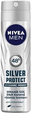 NIVEA Men Erkek Sprey Deodorant Silver Protect 48 Saat Anti-perspirant Koruma (150 ml)