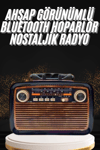 Nostaljik Görünümlü Ahşap Radyo TF SD USB Girişli Led Fener Işıklı