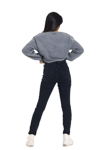 Önü Baskılı Bisiklet Yaka Kadın Sweatshirt