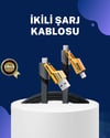 Örgülü Tasarım 4’ü 1 Arada USB-C Lightning Hızlı Şarj Kablosu