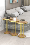 ORTA SEHPA VE ZİGON SEHPA TERRA SET GOLD CEVİZ