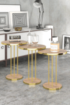 ORTA SEHPA VE ZİGON SEHPA TERRA SET GOLD ANTRASİT CEVİZ