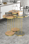 ORTA SEHPA VE ZİGON SEHPA TERRA SET GOLD ANTRASİT CEVİZ