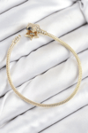 Pirinç Charm Zirkon Taşlı Yıldız Model Gold Renk Kadın Bileklik